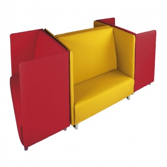 Akustik Sofa, 2- bis 3-Sitzer, Höhe 132, 146x77 cm (B/T), 4er Set, 